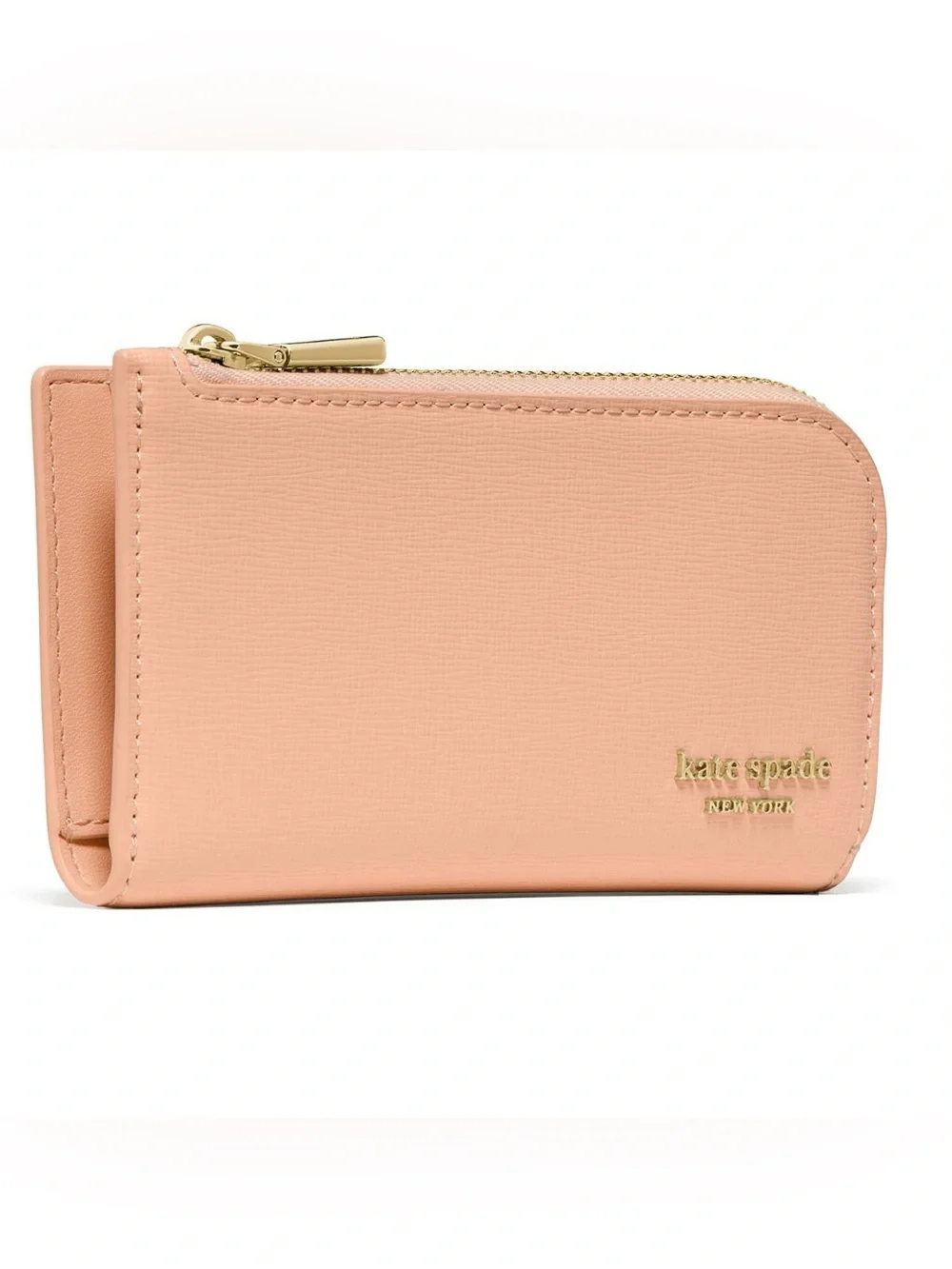 New Kate Spade Light Cantaloupe Melon Peach Lrg Saffiano Leather Cont Wallet